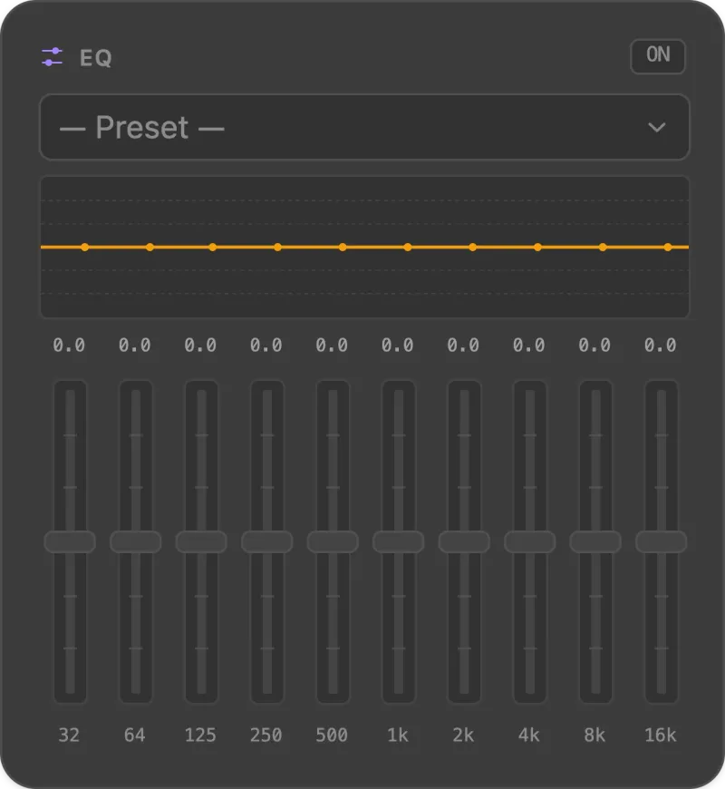 Eq node — Splitwave audio routing