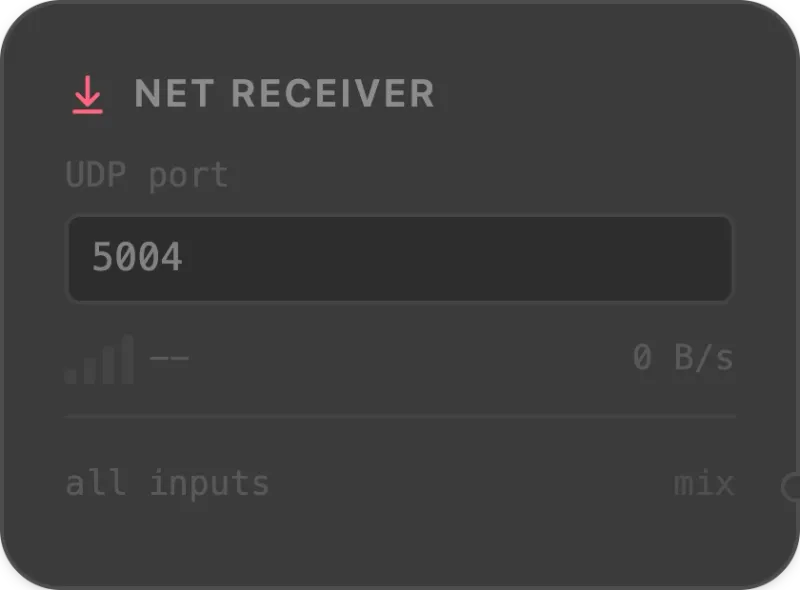 Net Receiver node — Splitwave audio routing