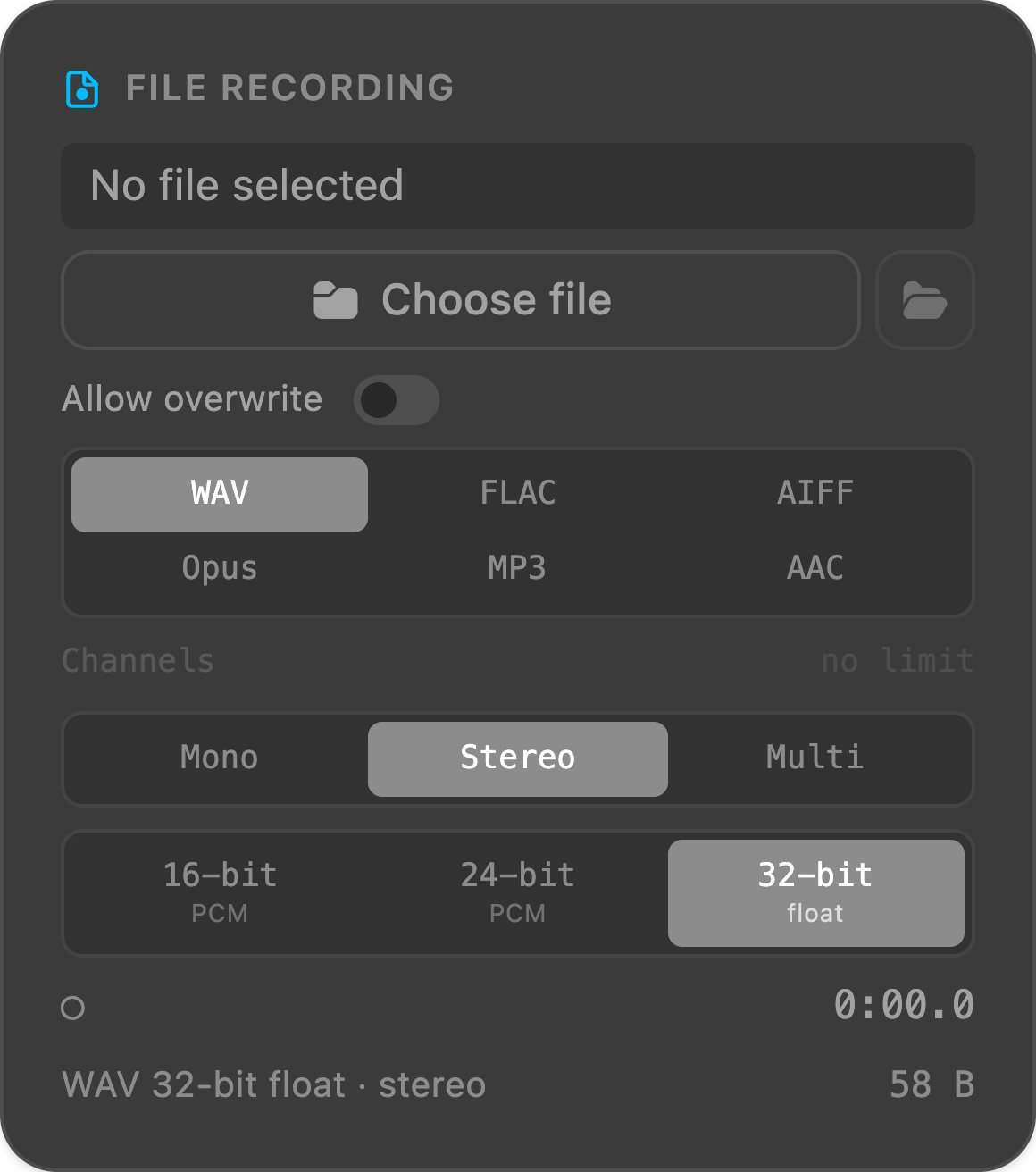 File Recording node — Splitwave audio routing