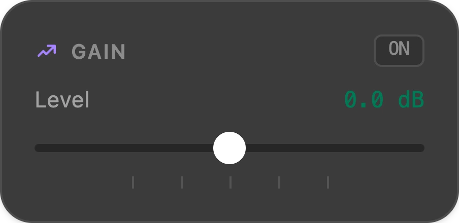 Gain node — Splitwave audio routing