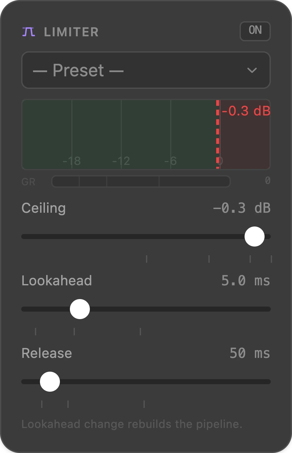 Limiter node — Splitwave audio routing