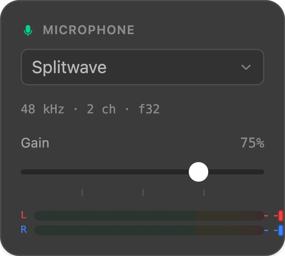 Microphone node — Splitwave audio routing