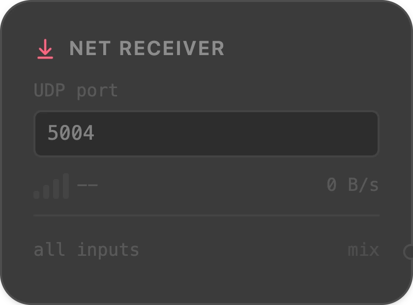 Net Receiver node — Splitwave audio routing