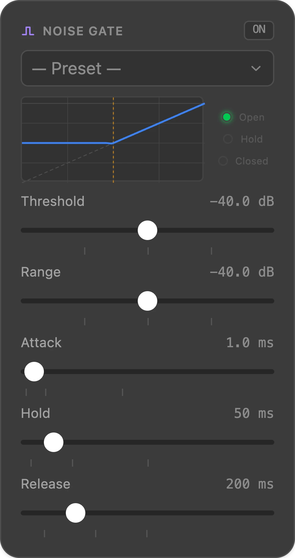 Noise Gate node — Splitwave audio routing