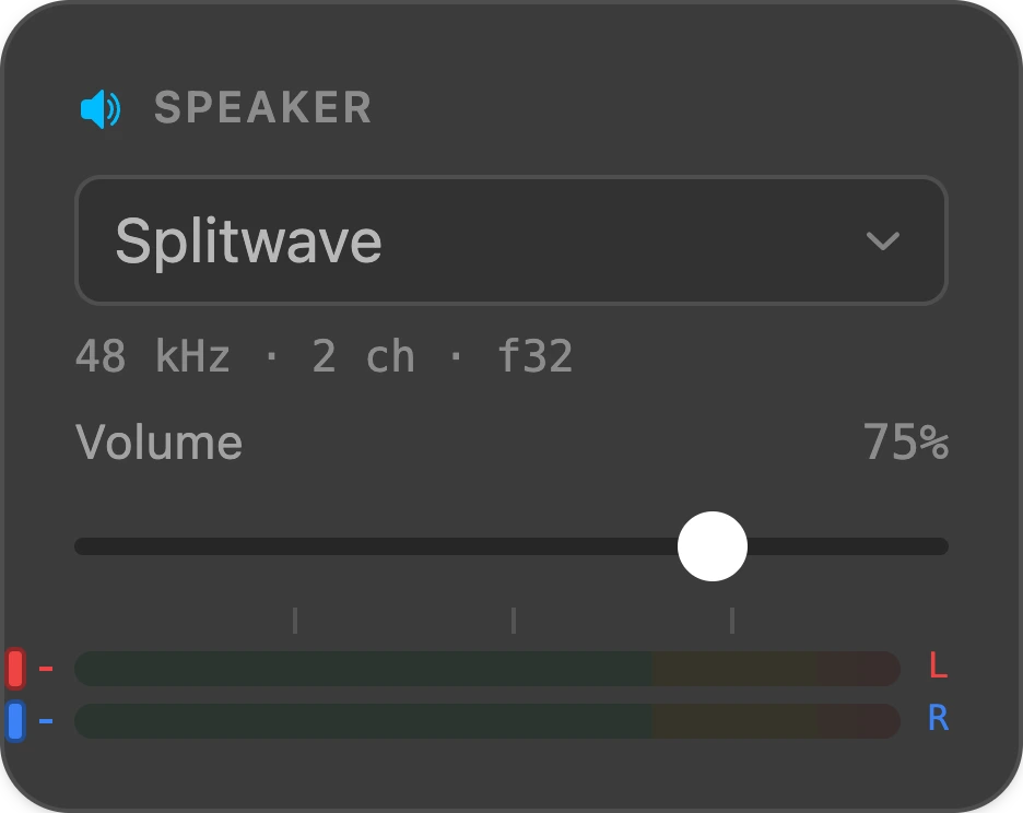 Speaker node — Splitwave audio routing